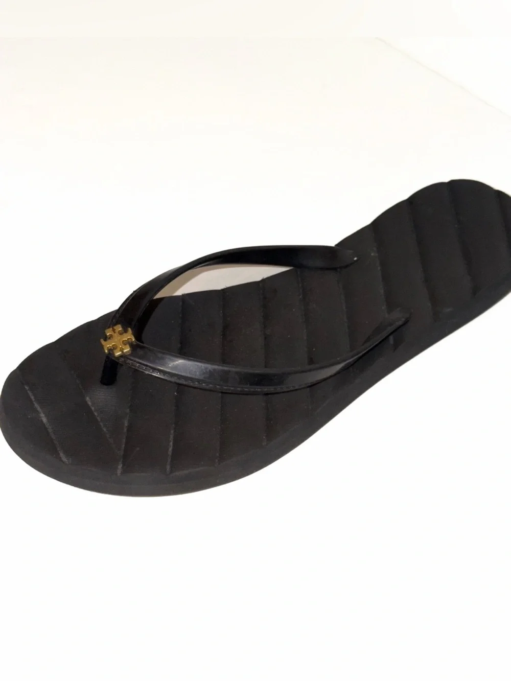 Tory Burch Black Women's Kira Flip Flop Sandals with Gold Accent 11 Summer Beach